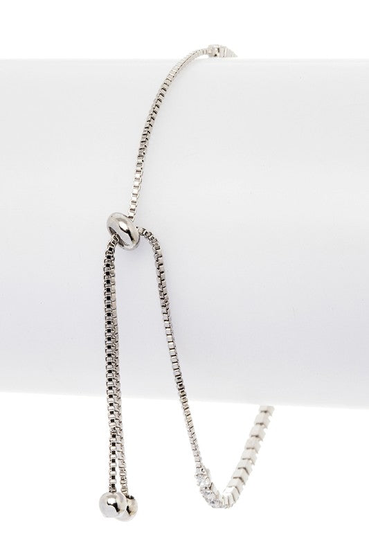 Petite Turtle CZ Pave String Bracelet