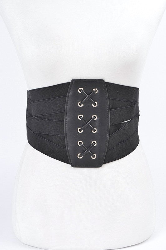 Faux Leather Lacing Corset Belt