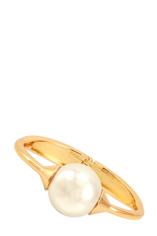 Pearl Ball Accent Hinge Bracelet