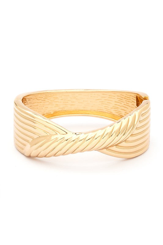 Twisted Designed Hinged Bangle