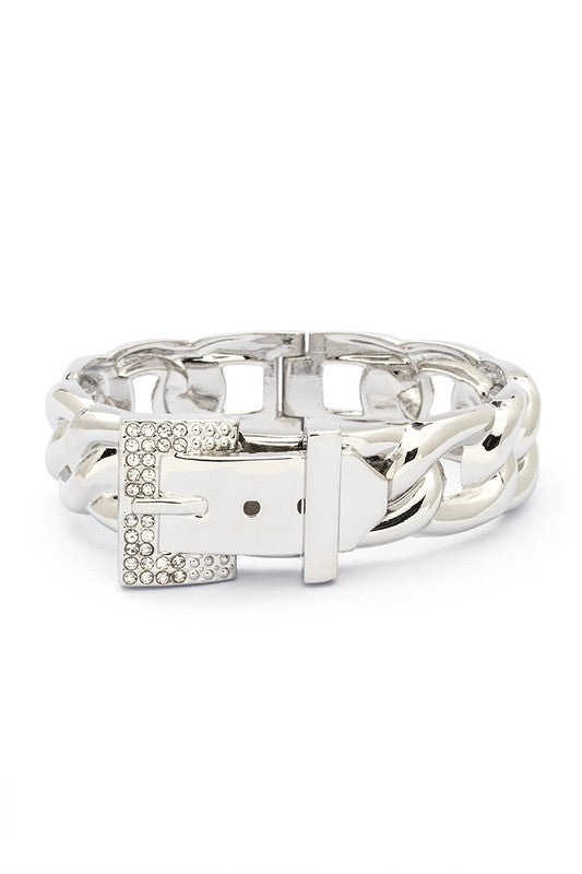 Crystal Buckle Chain Designed Iconic Bangle