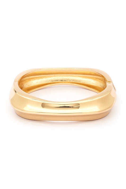 Polished Iconic Square Hinged Bangle