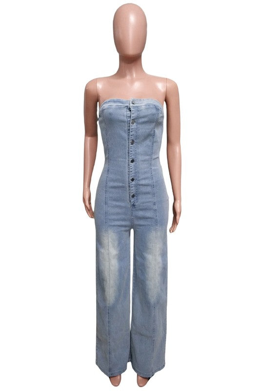 WOMEN FASHION DENIM JUMPSUIT