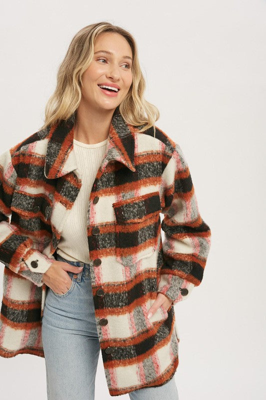 BRUSHED FLANNEL COAT