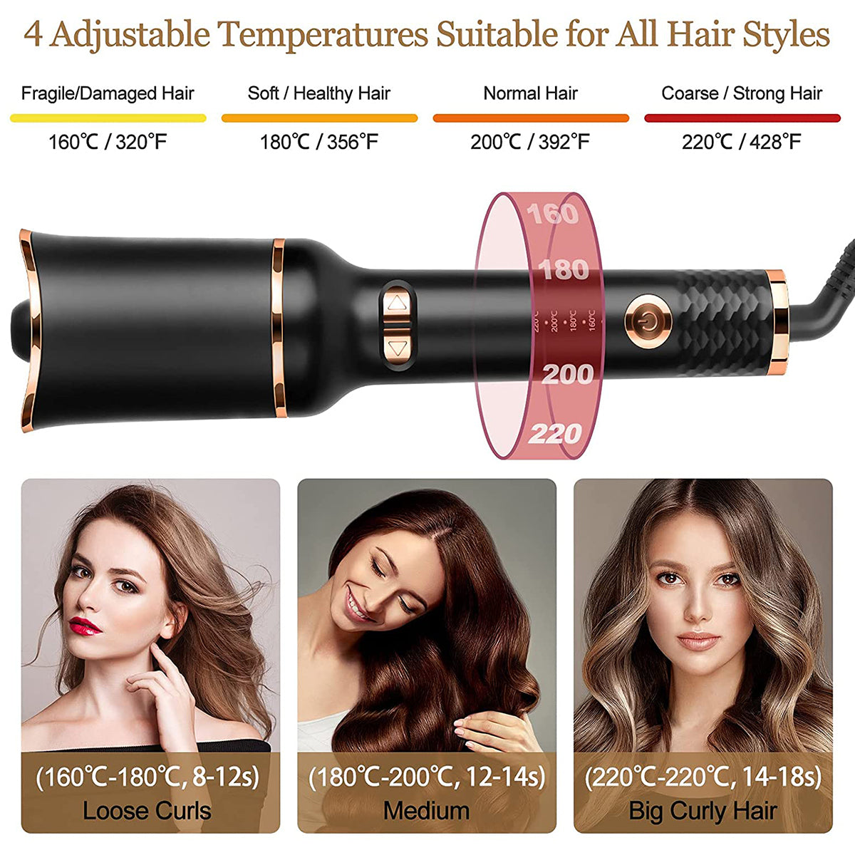 Wave styling, automatic rotating curling wand, automatic curling iron, air curling flat iron, magic wand