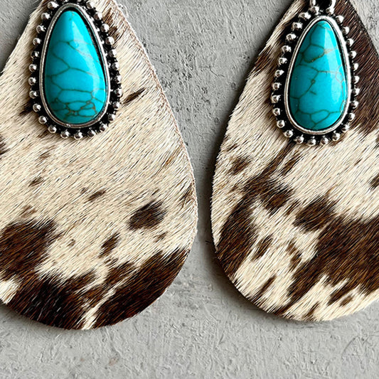 Artificial Turquoise Teardrop Earrings