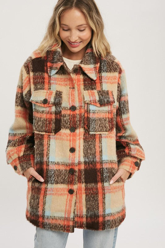 BRUSHED FLANNEL COAT