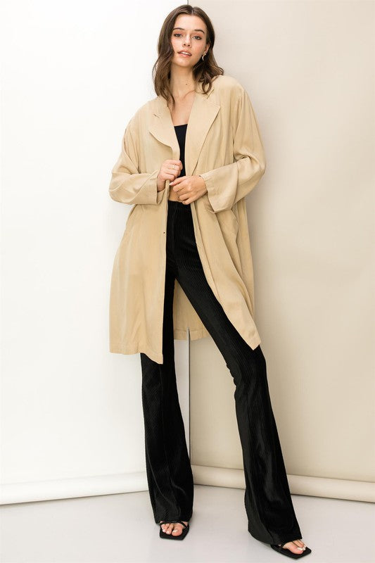 RIGHT ROUND BUTTON-FRONT OVERSIZED COAT