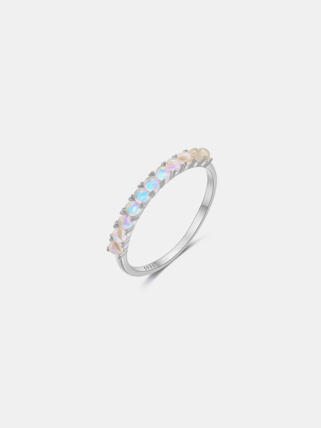 925 Sterling Silver Inlaid Opal Ring