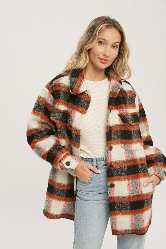 BRUSHED FLANNEL COAT