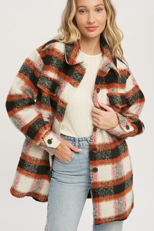 BRUSHED FLANNEL COAT