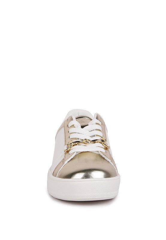 Nemo Contrasting Metallic Faux Leather Sneakers