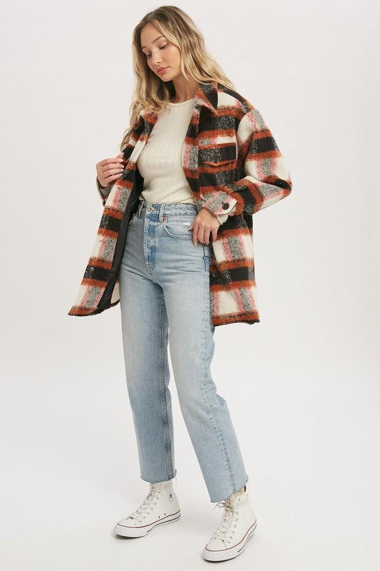 BRUSHED FLANNEL COAT