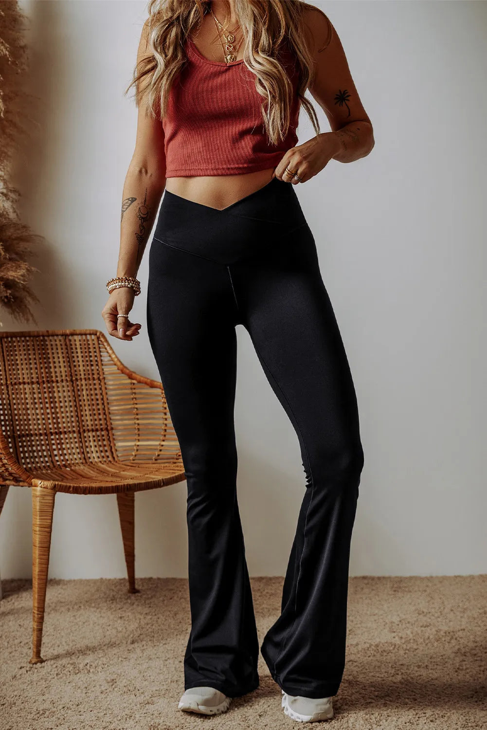 High Waist Bootcut Pants