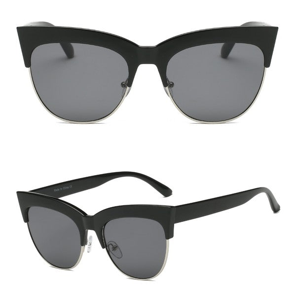 Women Half Frame Cat Eye Sunglasses