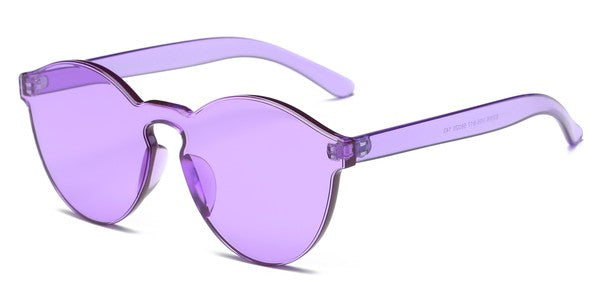 Women Round Transparent Colored Fashion Sunglasses