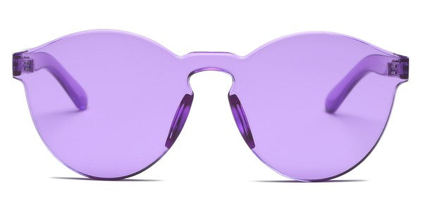 Women Round Transparent Colored Fashion Sunglasses