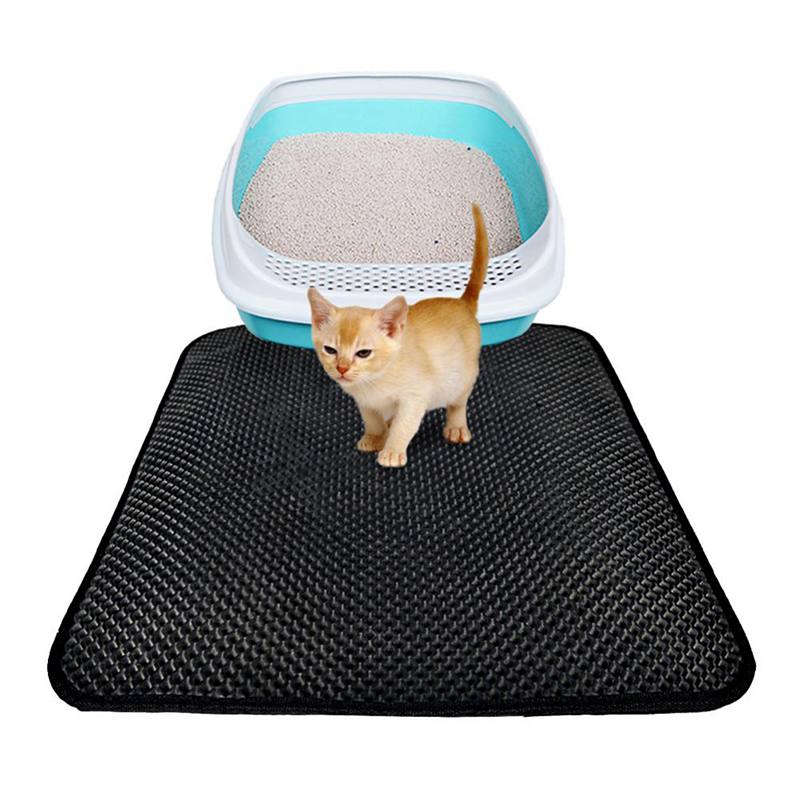 Non-Slip Pet Cat Litter Mat,  Double Layer Cat Litter Mat, Waterproof Pet Litter Cat Mat