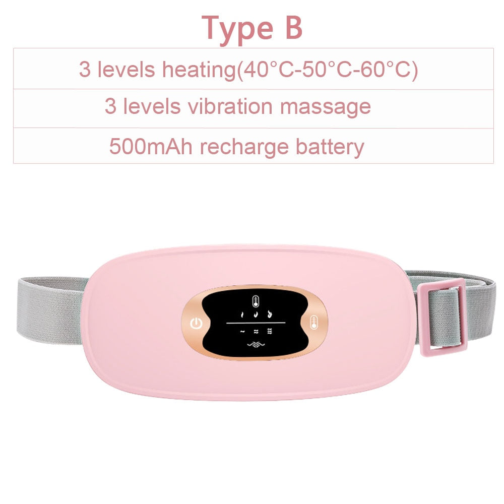 Heated Menstrual Waist Belt, Massaging  Heating Pad, Back Pain Relief