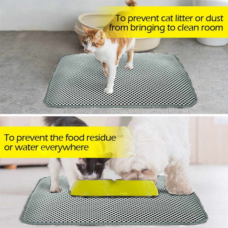 Non-Slip Pet Cat Litter Mat,  Double Layer Cat Litter Mat, Waterproof Pet Litter Cat Mat