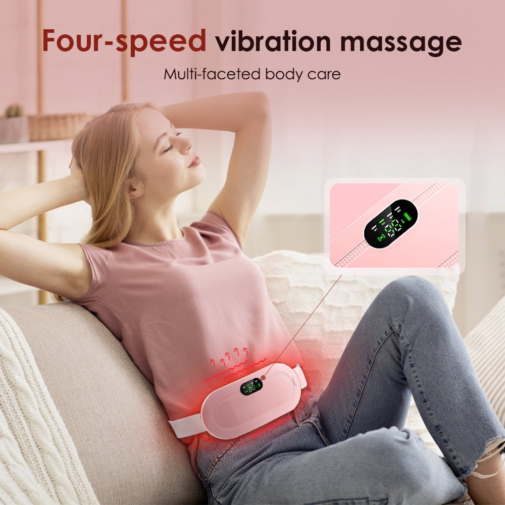 Heated Menstrual Waist Belt, Massaging  Heating Pad, Back Pain Relief