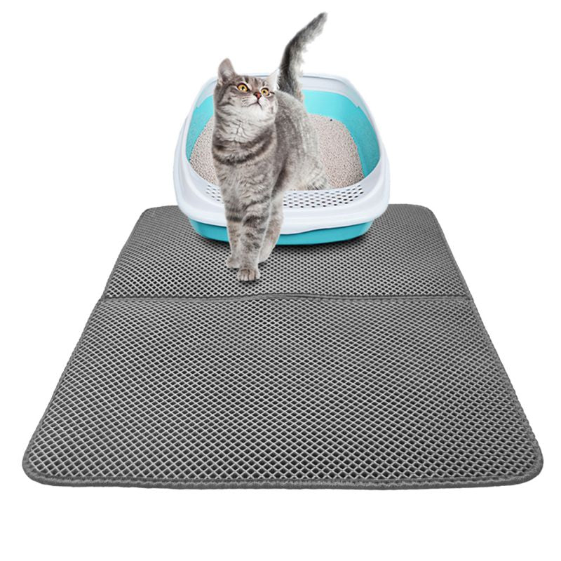 Non-Slip Pet Cat Litter Mat,  Double Layer Cat Litter Mat, Waterproof Pet Litter Cat Mat