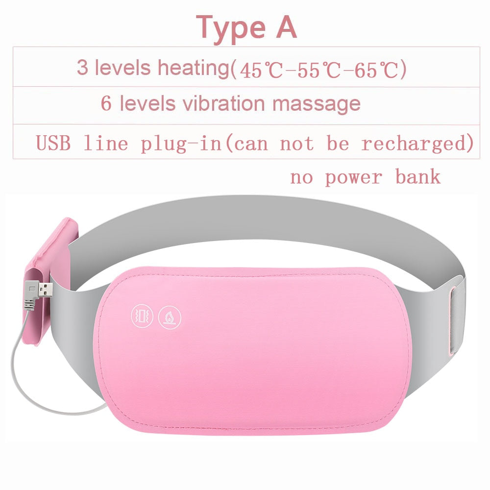 Heated Menstrual Waist Belt, Massaging  Heating Pad, Back Pain Relief