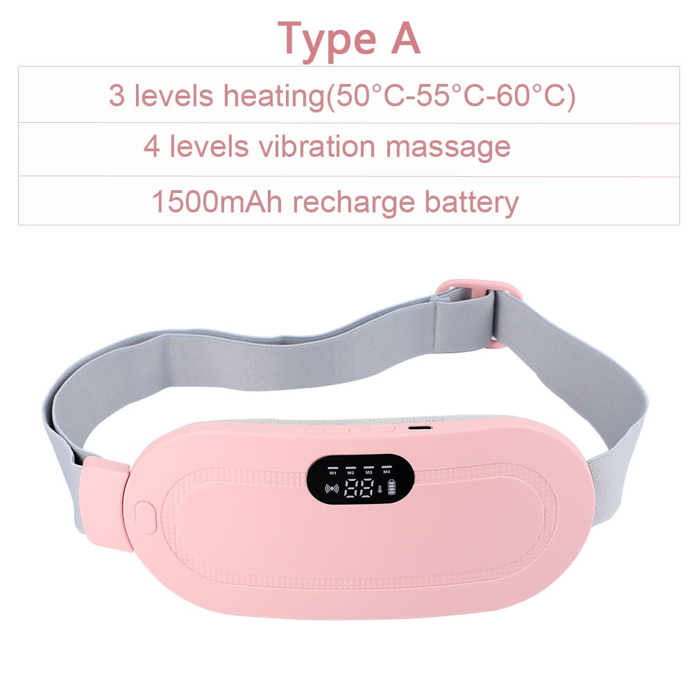 Heated Menstrual Waist Belt, Massaging  Heating Pad, Back Pain Relief