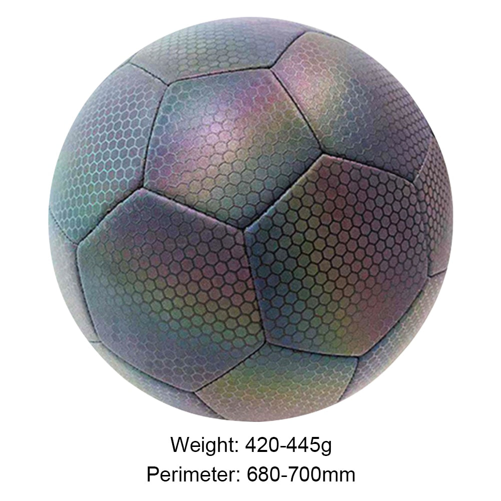 Glow In The Dark Soccer Ball, Luminous Reflective Football, Glowing Soccer Ball, Holographic Ball, Sporting Ball, Practice Training Ball