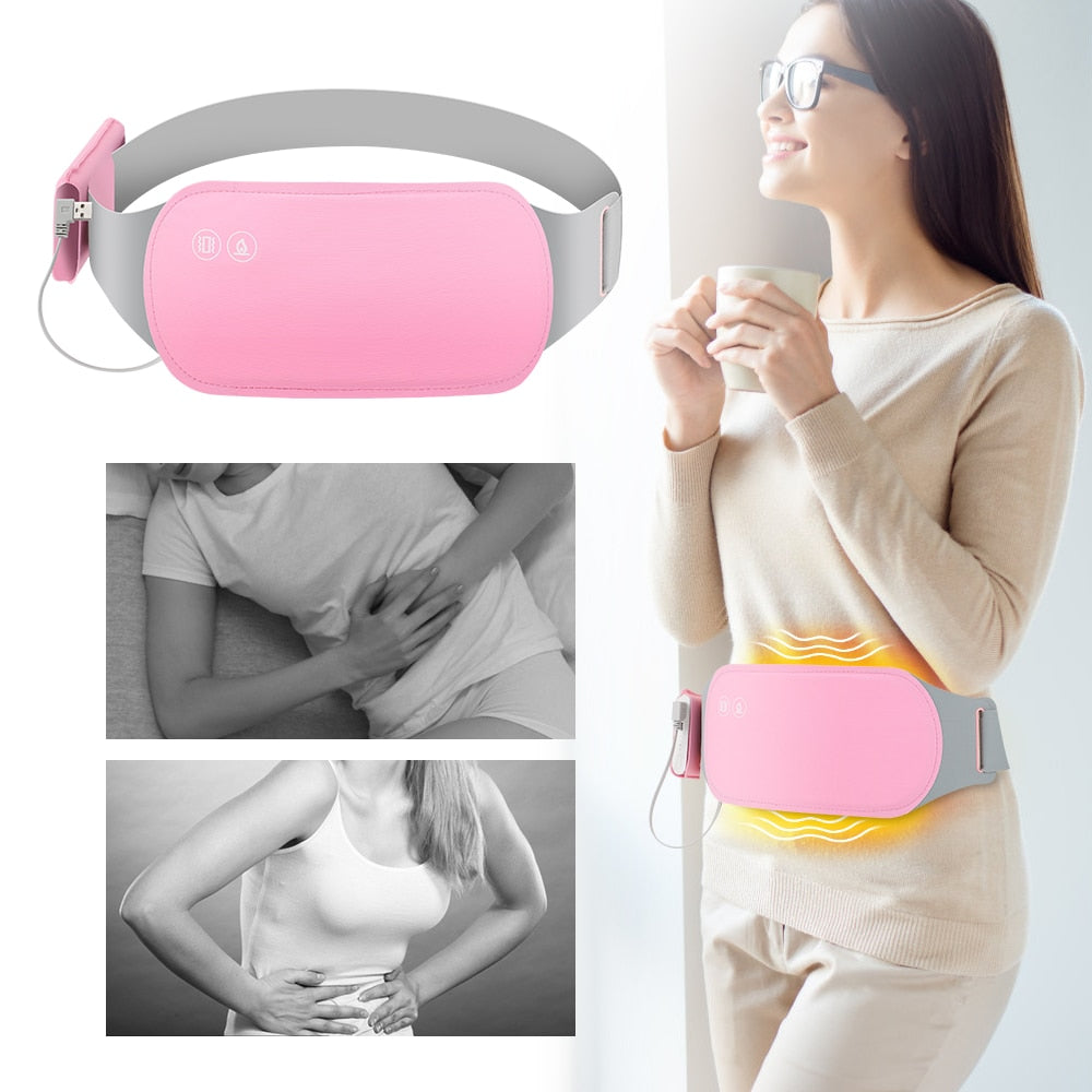 Heated Menstrual Waist Belt, Massaging  Heating Pad, Back Pain Relief