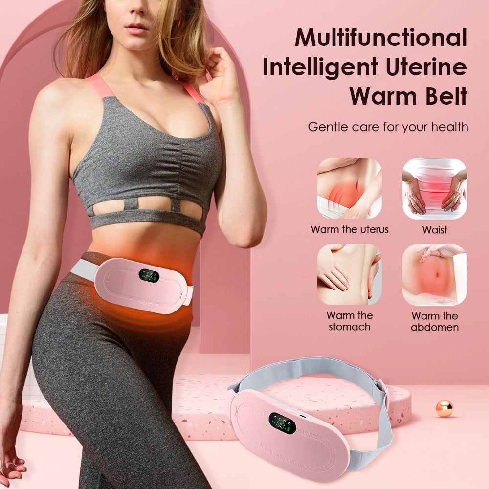 Heated Menstrual Waist Belt, Massaging  Heating Pad, Back Pain Relief