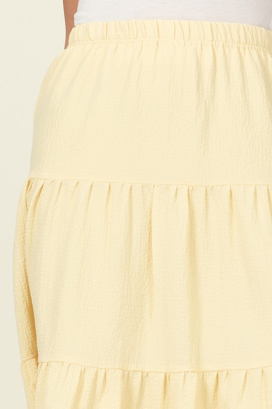 CALL IT A DAY TIERED MIDI SKIRT