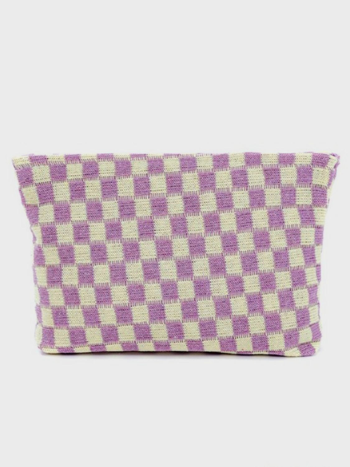 Zenana Checkered Makeup Clutch Bag