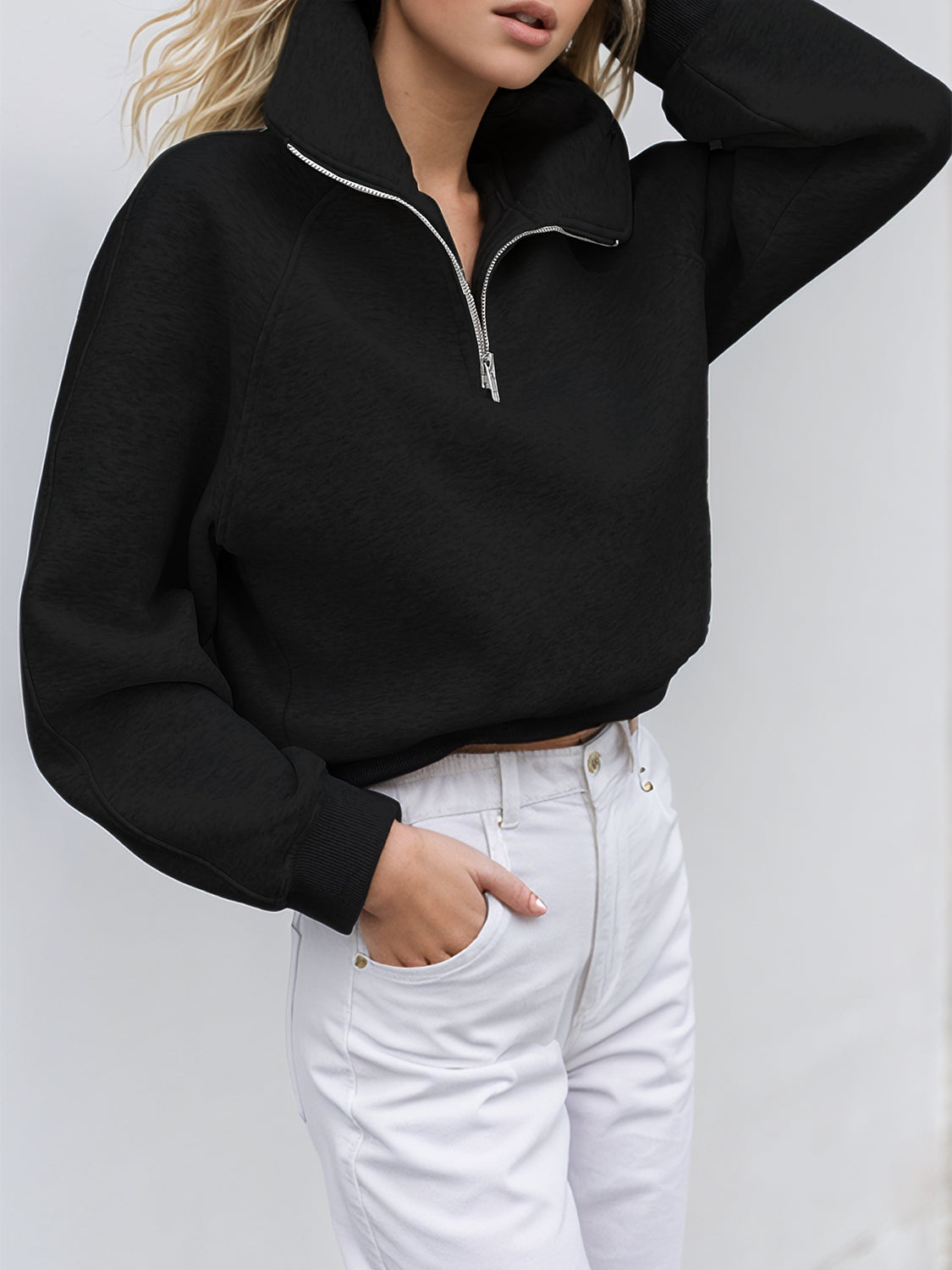 Half Zip Long Sleeve Sweatshirt