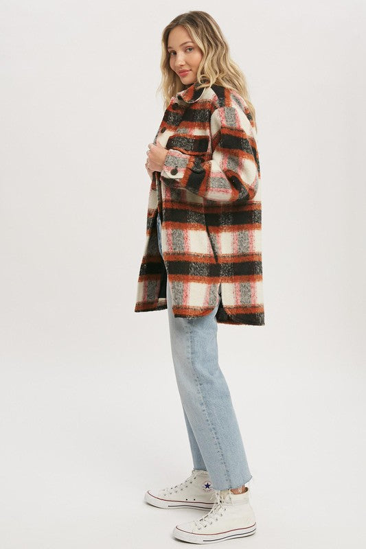 BRUSHED FLANNEL COAT