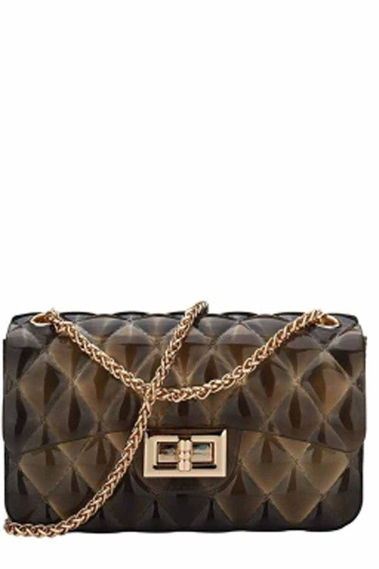 Gold Trimmed Quilted Ombre Jelly Handbag - Touch Me Textures