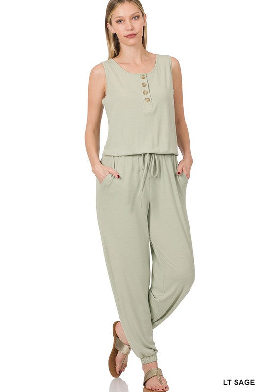 SLEEVELESS JOGGER JUMPSUIT