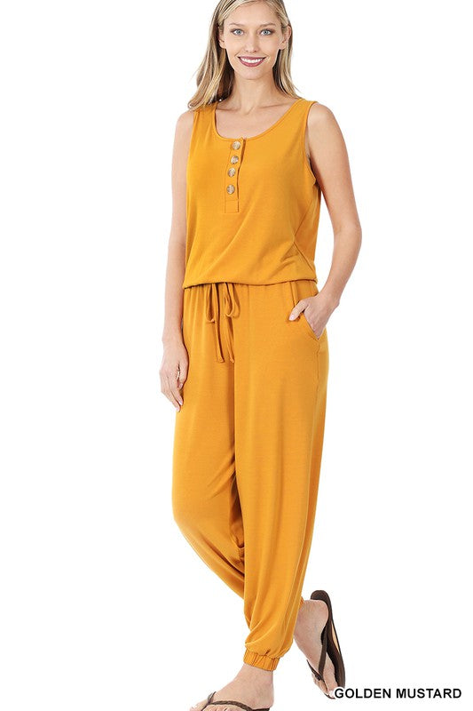 SLEEVELESS JOGGER JUMPSUIT