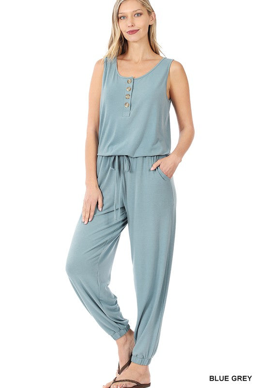 SLEEVELESS JOGGER JUMPSUIT