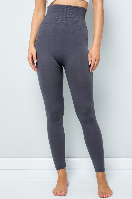 Solid High Waisted Tummy Control Leggings