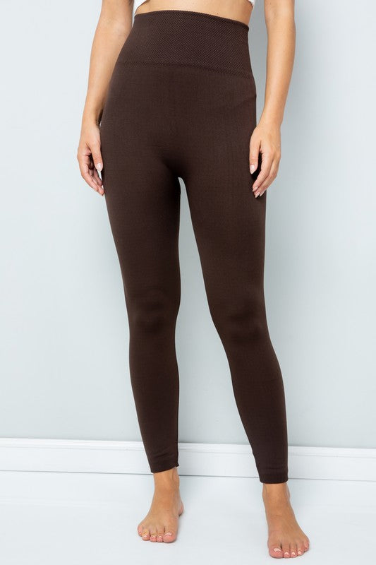 Solid High Waisted Tummy Control Leggings