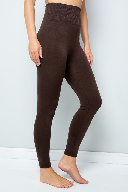 Solid High Waisted Tummy Control Leggings