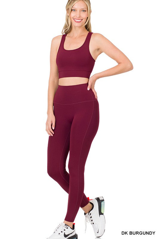 ATHLETIC RACERBACK TANK TOP & LEGGINGS SET - Touch Me Textures