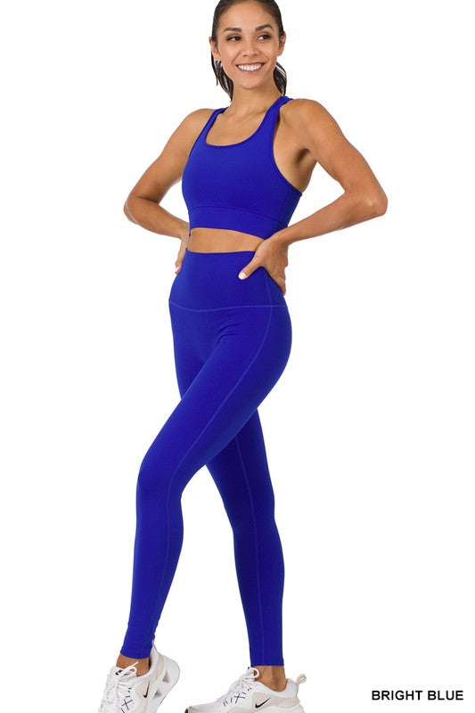 ATHLETIC RACERBACK TANK TOP & LEGGINGS SET - Touch Me Textures