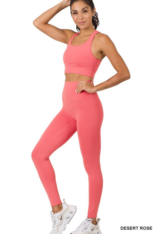 ATHLETIC RACERBACK TANK TOP & LEGGINGS SET - Touch Me Textures