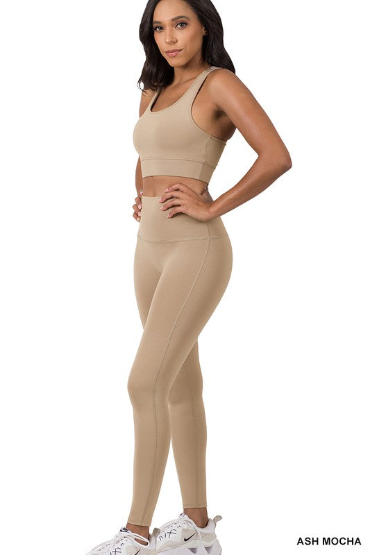 ATHLETIC RACERBACK TANK TOP & LEGGINGS SET - Touch Me Textures