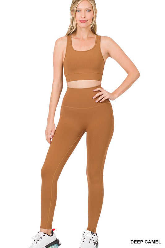 ATHLETIC RACERBACK TANK TOP & LEGGINGS SET - Touch Me Textures