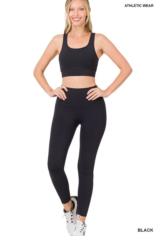 ATHLETIC RACERBACK TANK TOP & LEGGINGS SET - Touch Me Textures