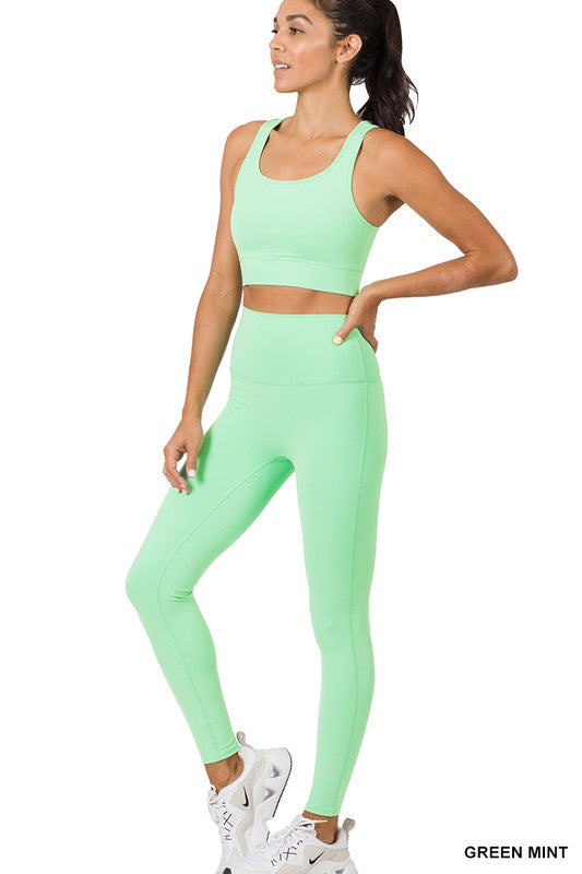 ATHLETIC RACERBACK TANK TOP & LEGGINGS SET - Touch Me Textures