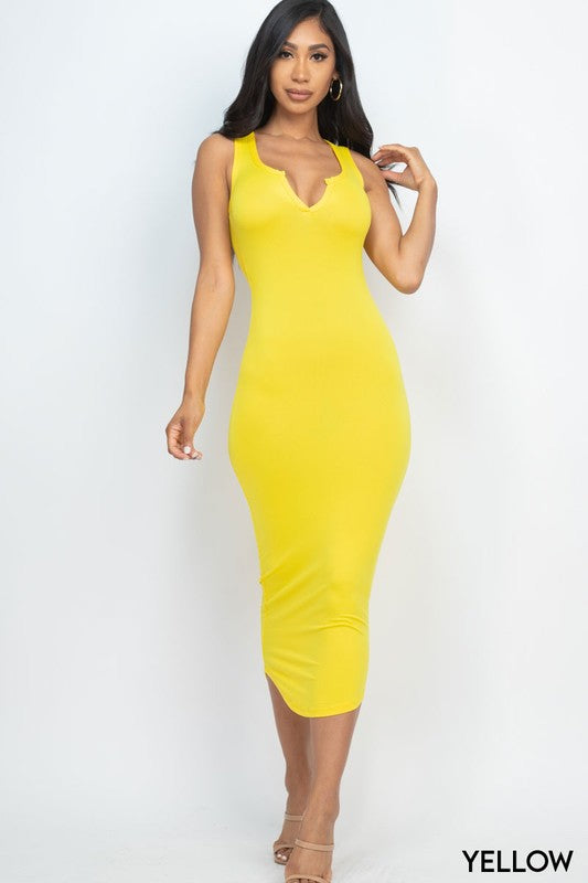 Split Neck Tank Dress